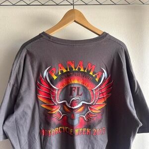 Vintage Harley Davidson Panama City Beach FL Motorcycle Tee 2017 Biker 2XL